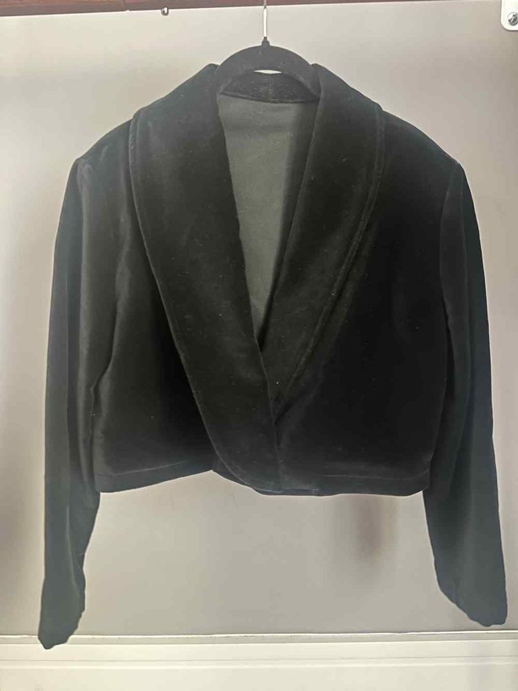Velvet black velvet cropped jacket product image